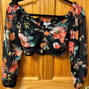 Privy Women's Floral Black Top